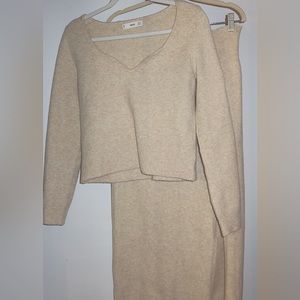 Knit Cream Matching Set